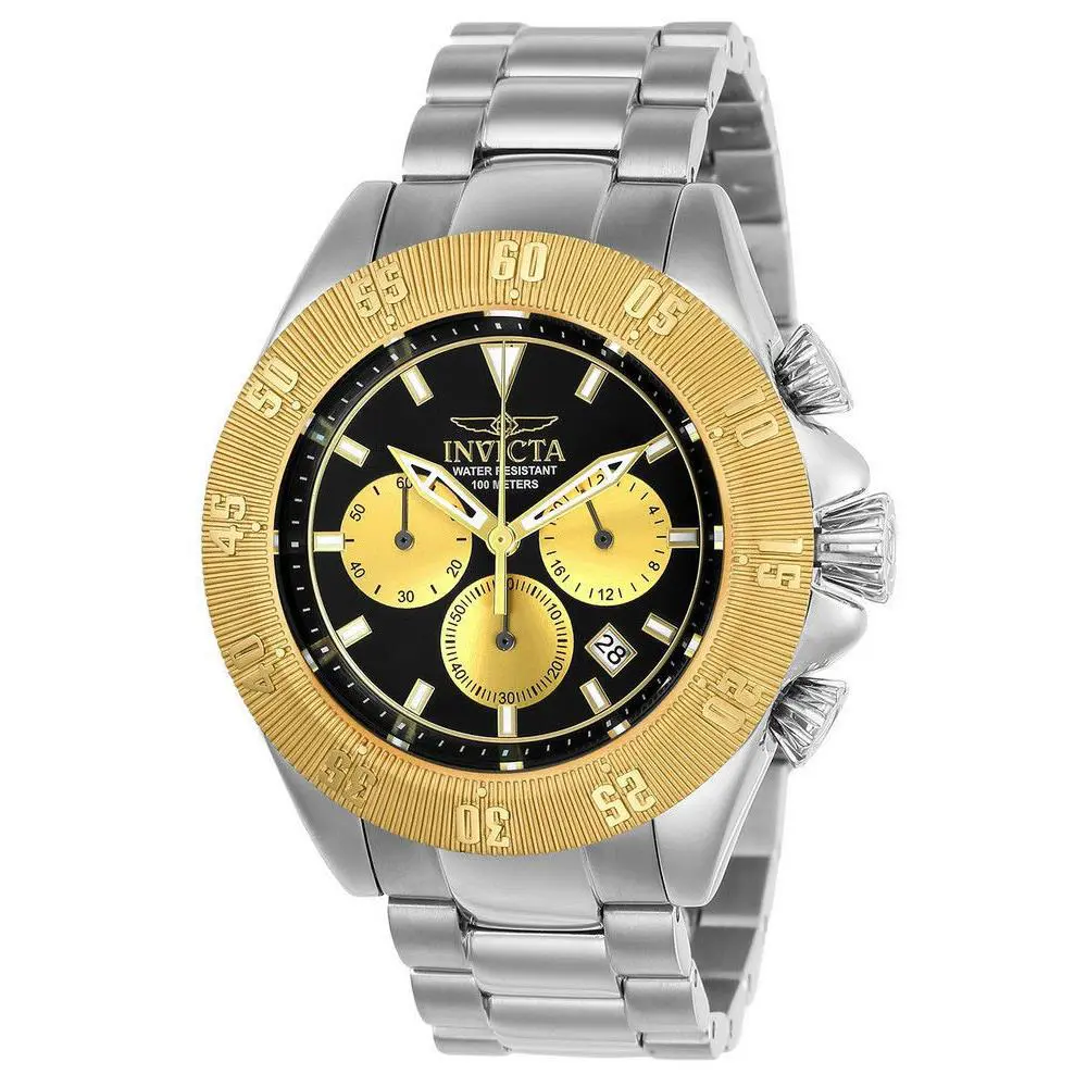 Invicta Men`s 22399 Speedway Quartz Chronograph Black Gold Dial Watch