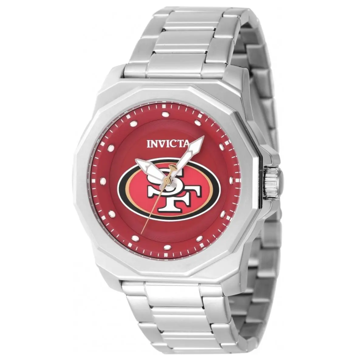 Invicta Nfl San Francisco 49er Men`s 42mm Red Dial Stainless Quartz Watch 47923