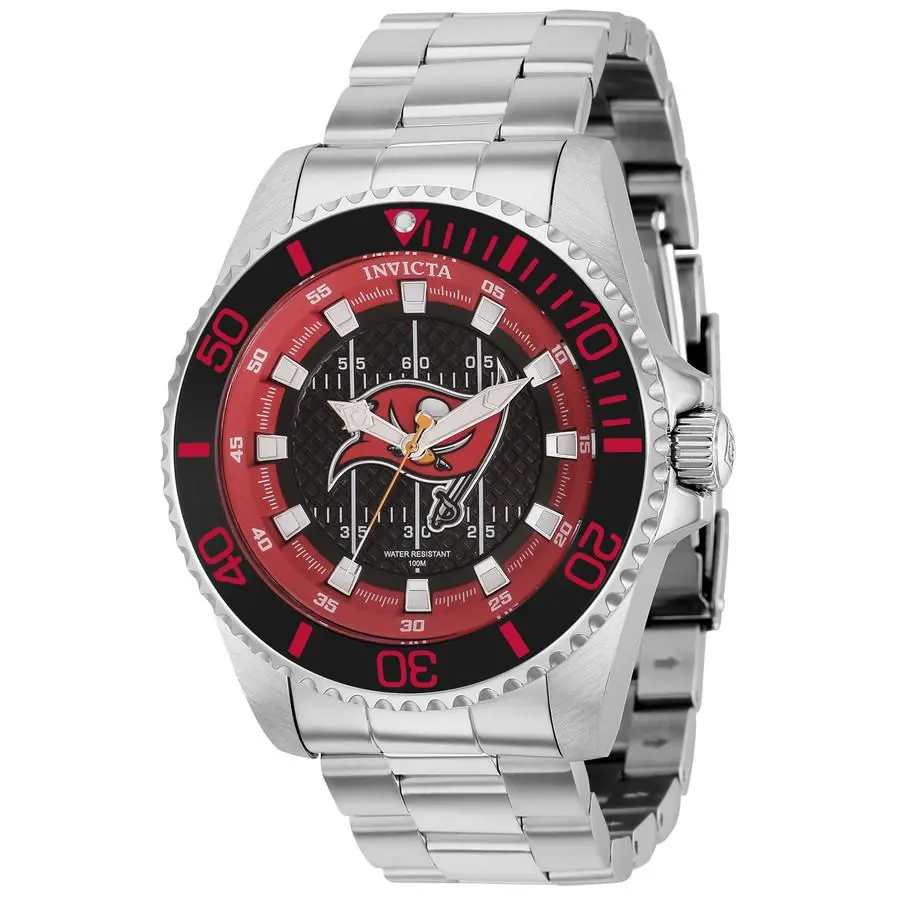 Invicta Nfl Black and Red and Grey and White Dial Men`s Watch 36949