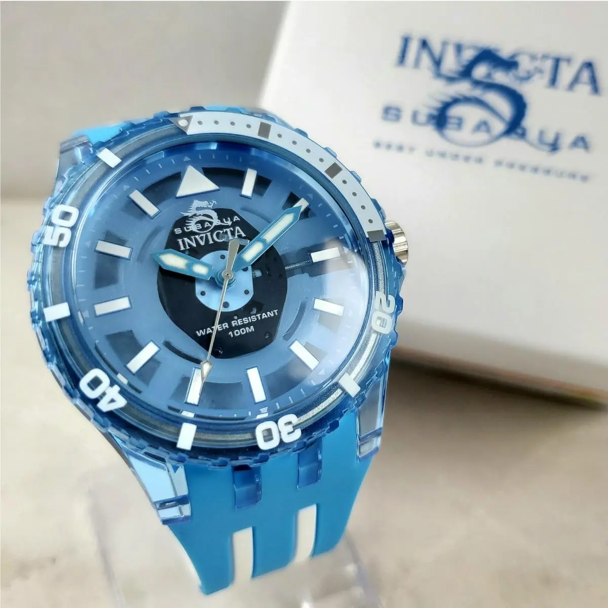 Subaqua 69449 Translucent Blue Dragon Quartz Sports Summer WR 100M Watch by Invicta