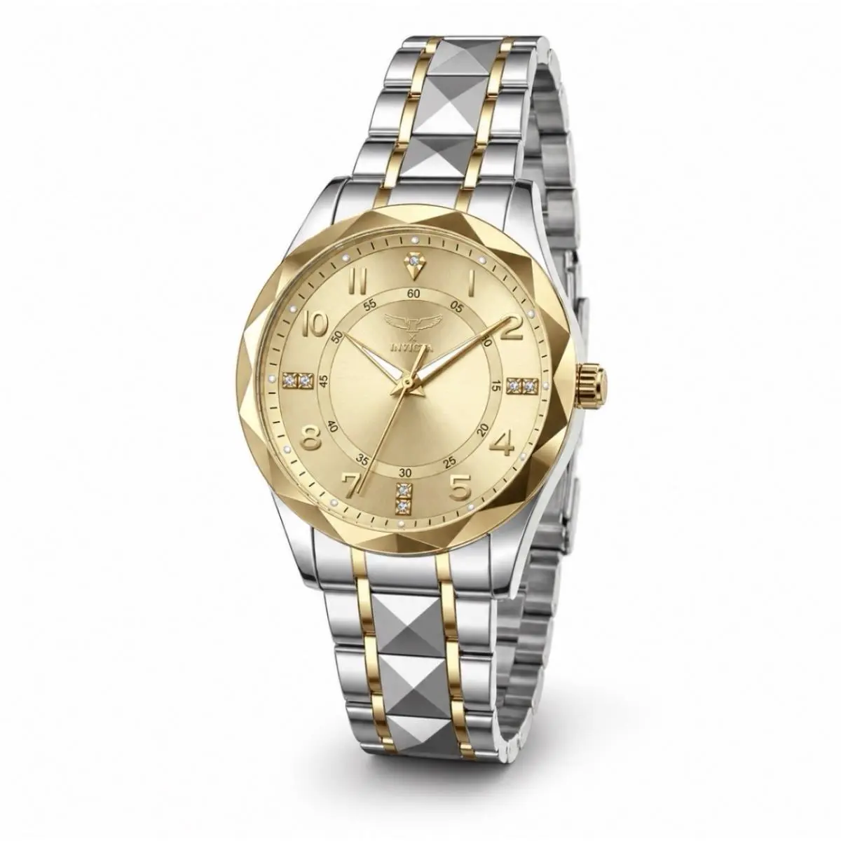 Invicta Men`s Specialty I Watch Gold Dial 41mm Case Two Tone SS Bracelet 69022