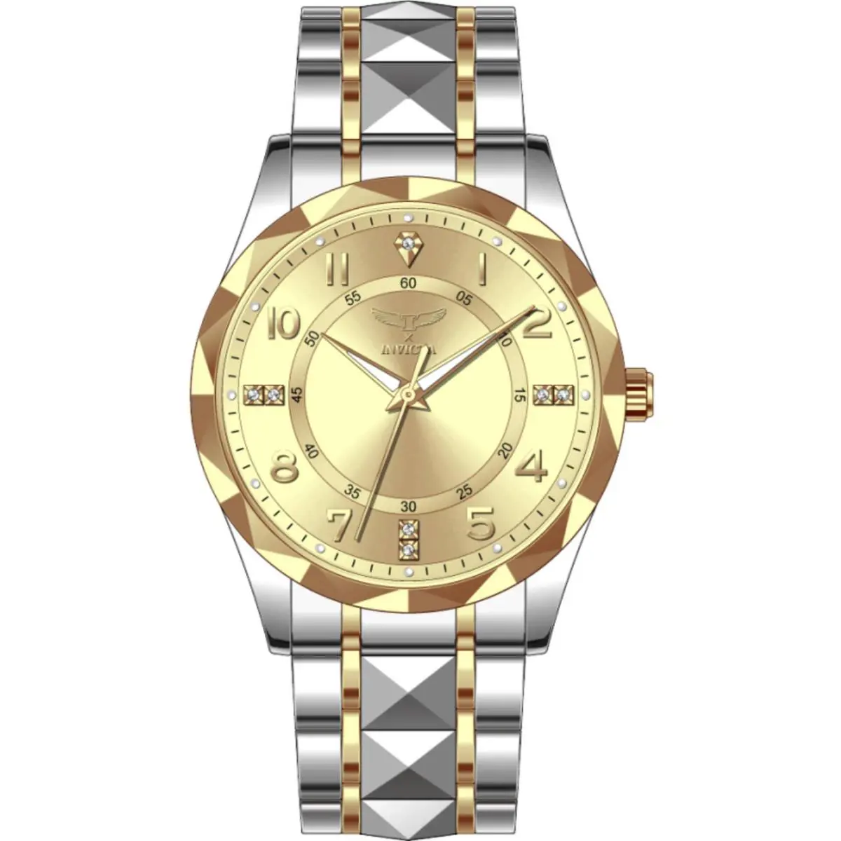Invicta Men`s Watch Specialty I by Invicta Gold Dial Two Tone Bracelet 69022 - Dial: Gold