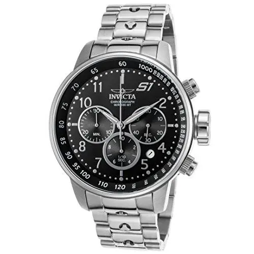 Invicta Men`s `S1 Rally` Quartz 48mm Black Dial Stainless Steel Watch 23079
