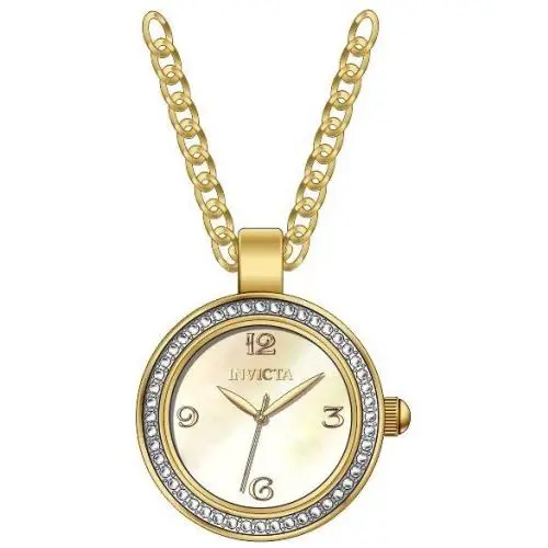 Invicta Mini Angel Quartz Crystal Gold Dial Ladies Watch 49932