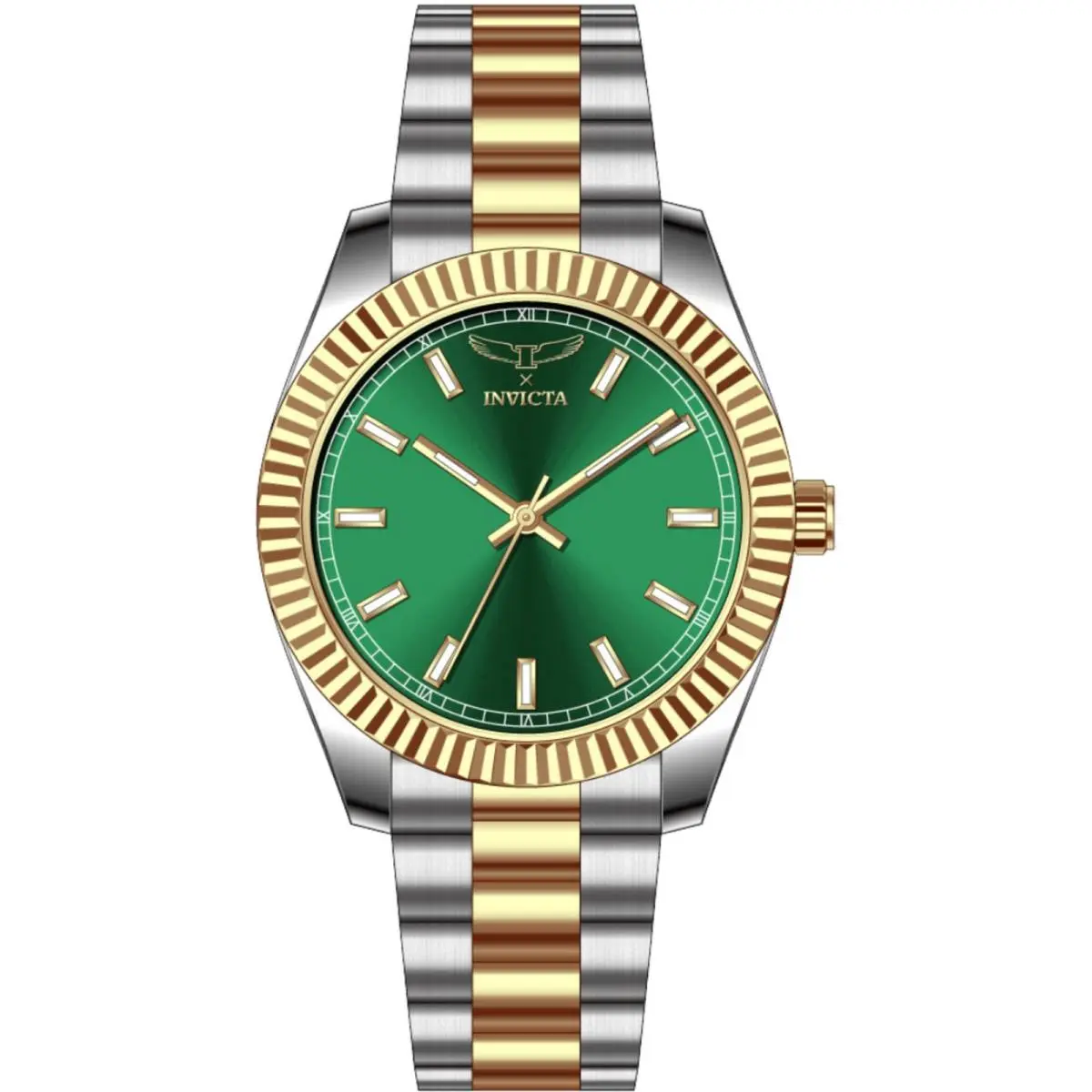 Invicta Men`s Watch Specialty I by Invicta Green Dial Two Tone Bracelet 69012