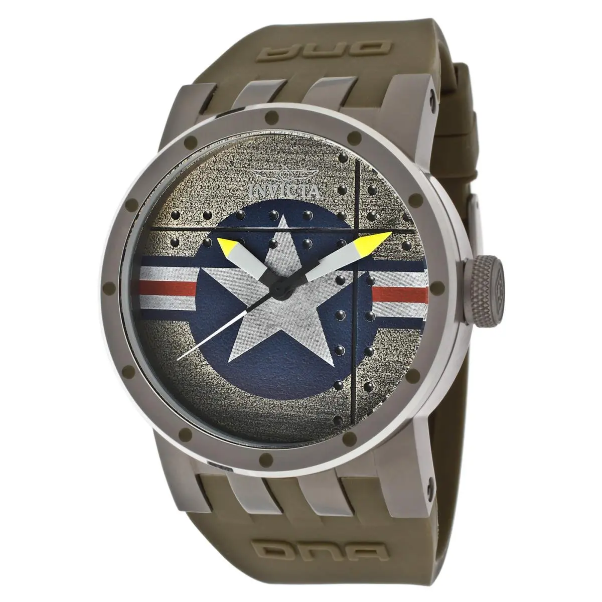 Invicta 11648 Men`s Dna Bomber Olive Green Rubber Strap Green Dial Quartz Watch