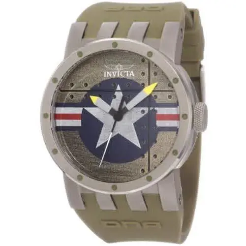 Invicta Dna Green Dial Men`s Watch 11648 - Dial: Green, Band: Olive Green, Bezel: Grey