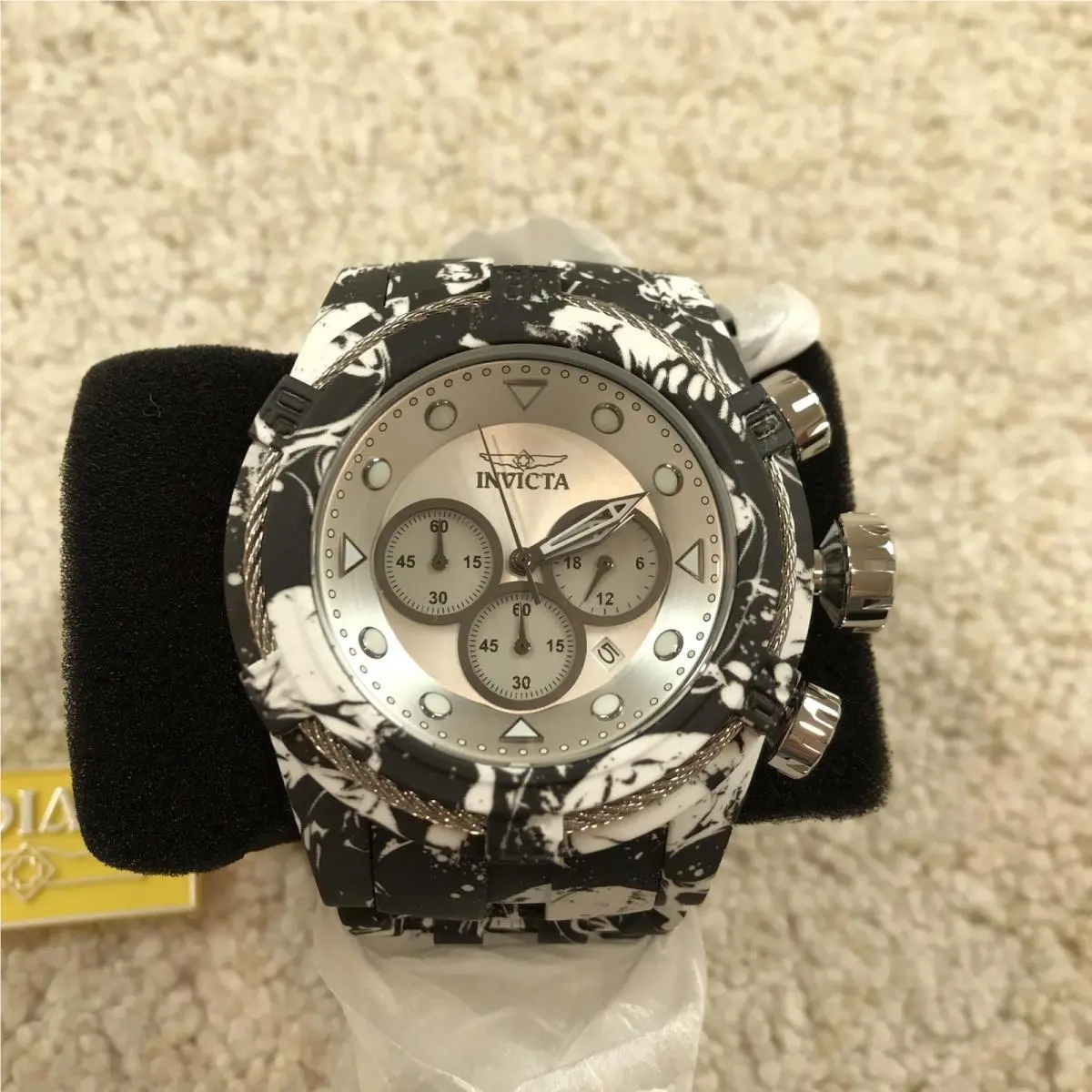 Invicta Bolt Watch Mens 53mm Aqua Plating 49139 Black White