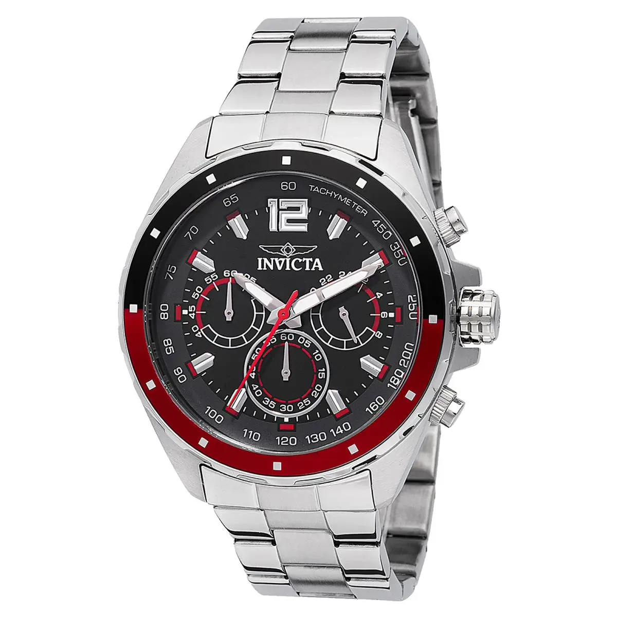 Invicta Speedway Gearshift Men`s Watch 49361 Black/red Stainless Steel