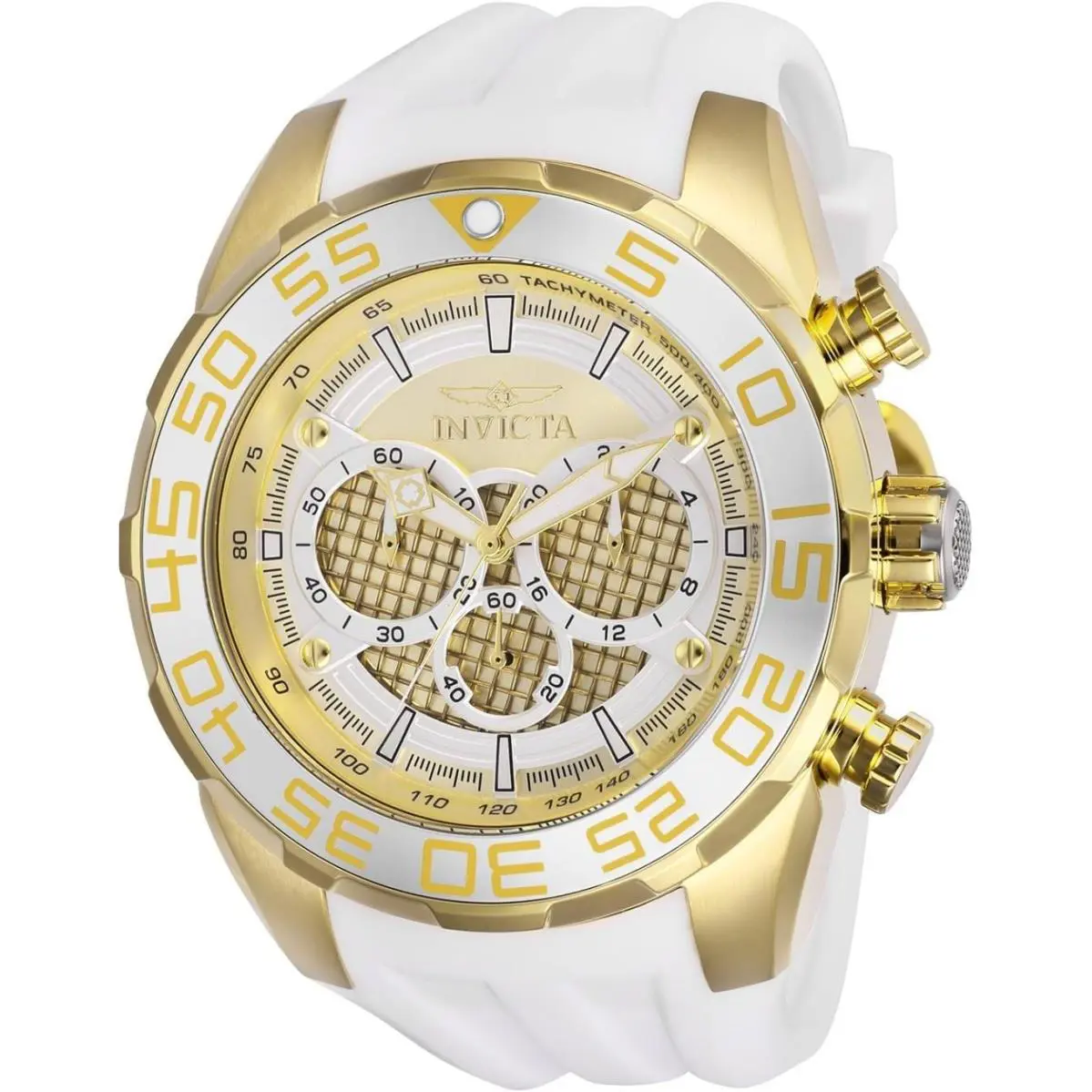 Invicta Men`s `speedway` Quartz Stainless Steel and Silicone White Watch 26303