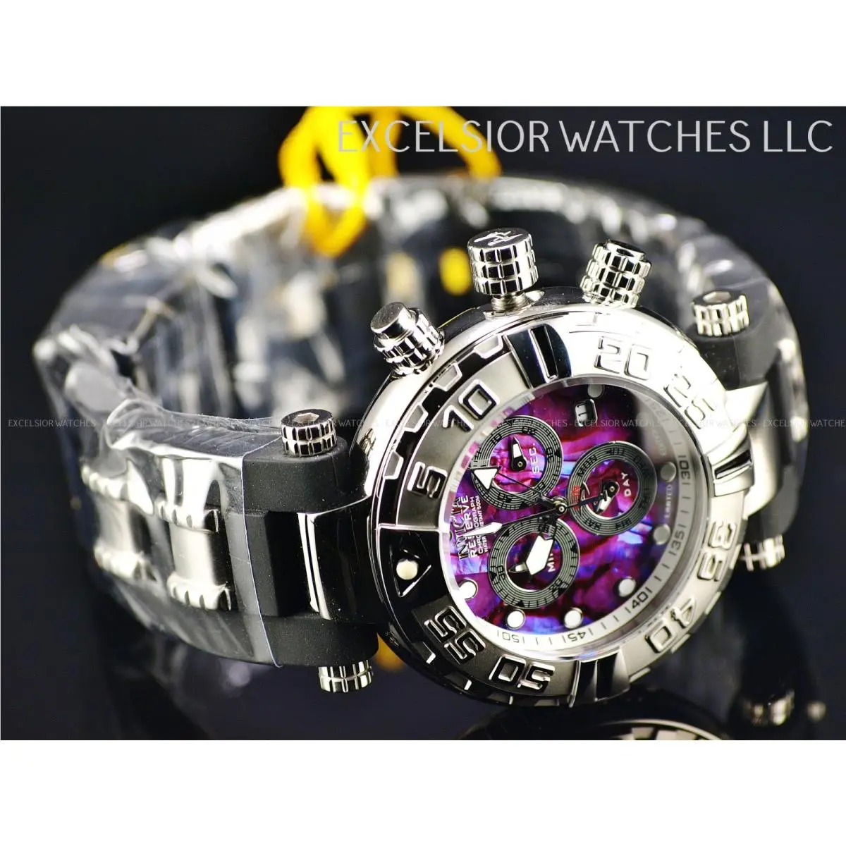 Invicta Men`s 47mm LE Subaqua Noma I Swiss Chrono Purple Abalone SS Watch