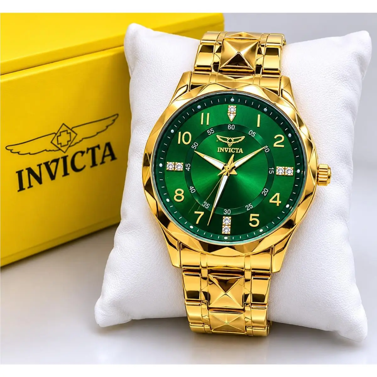 Specialty 69021 Men’s Green Dial Gold Tone Watch by Invicta