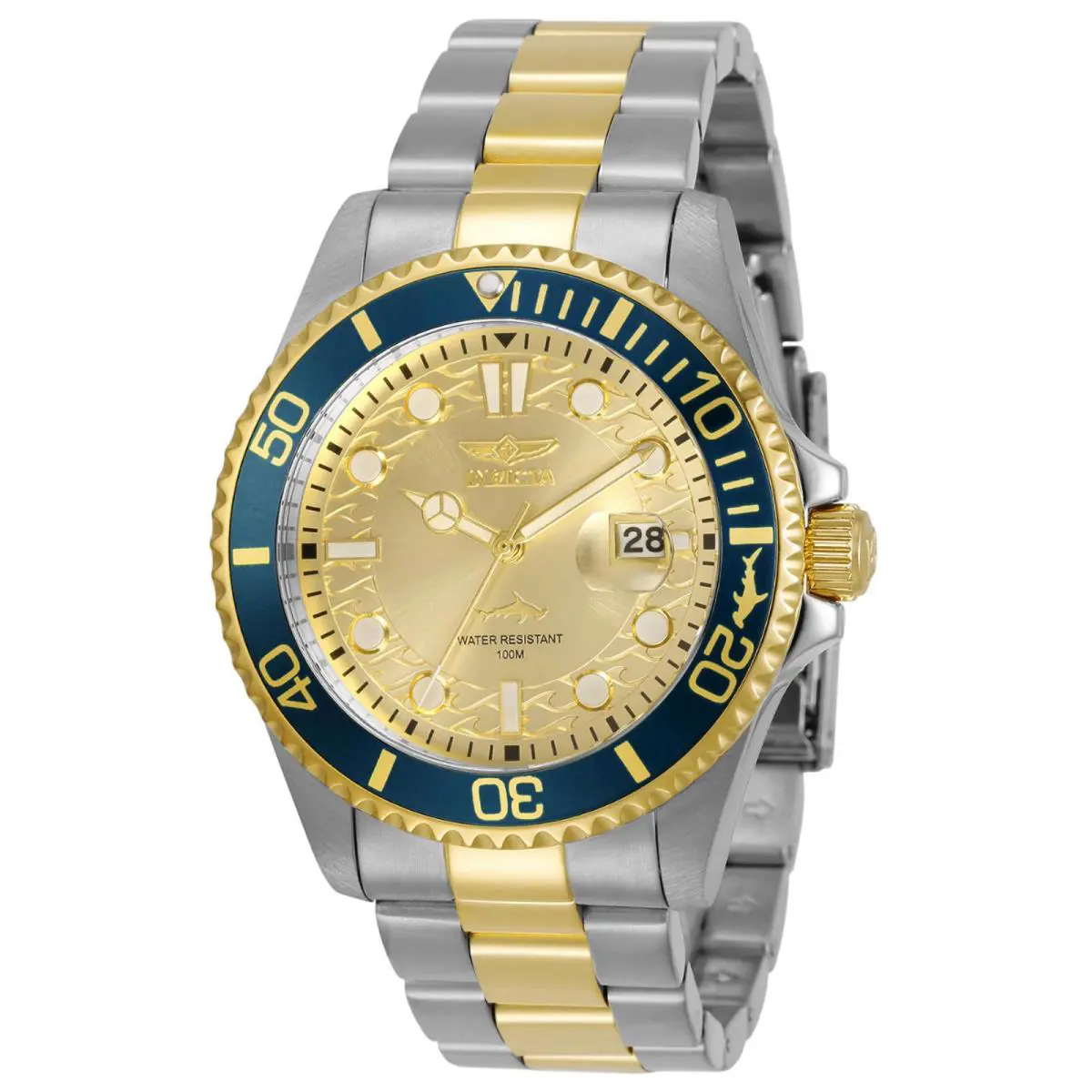Invicta Pro Diver Men`s Watch - 43mm Steel Gold 30022