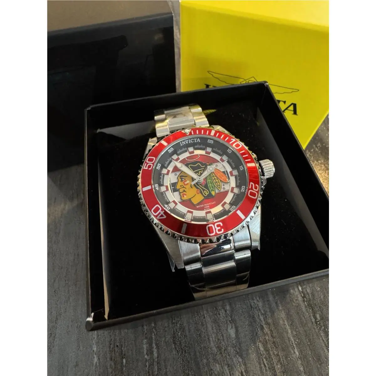 Invicta X Nhl Chicago Blackhawks Womens Hockey Watch 38mm Silver/red 42203
