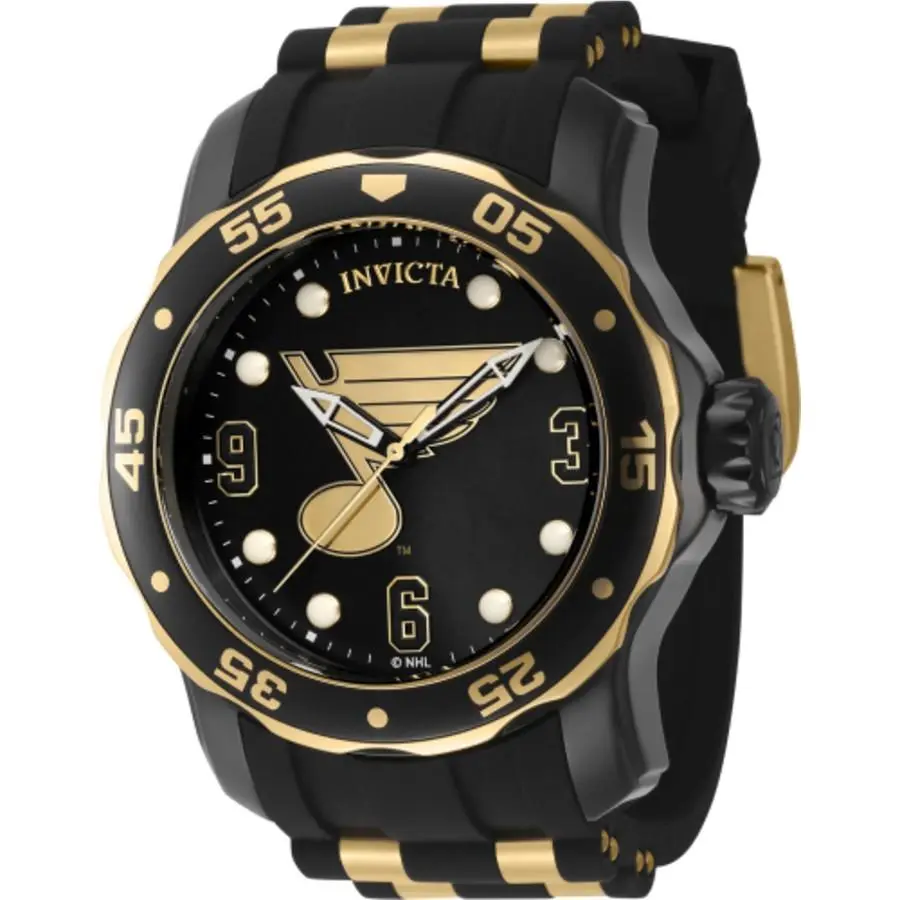 Invicta Nhl St. Louis Blues Quartz Black Dial Men`s Watch 42313
