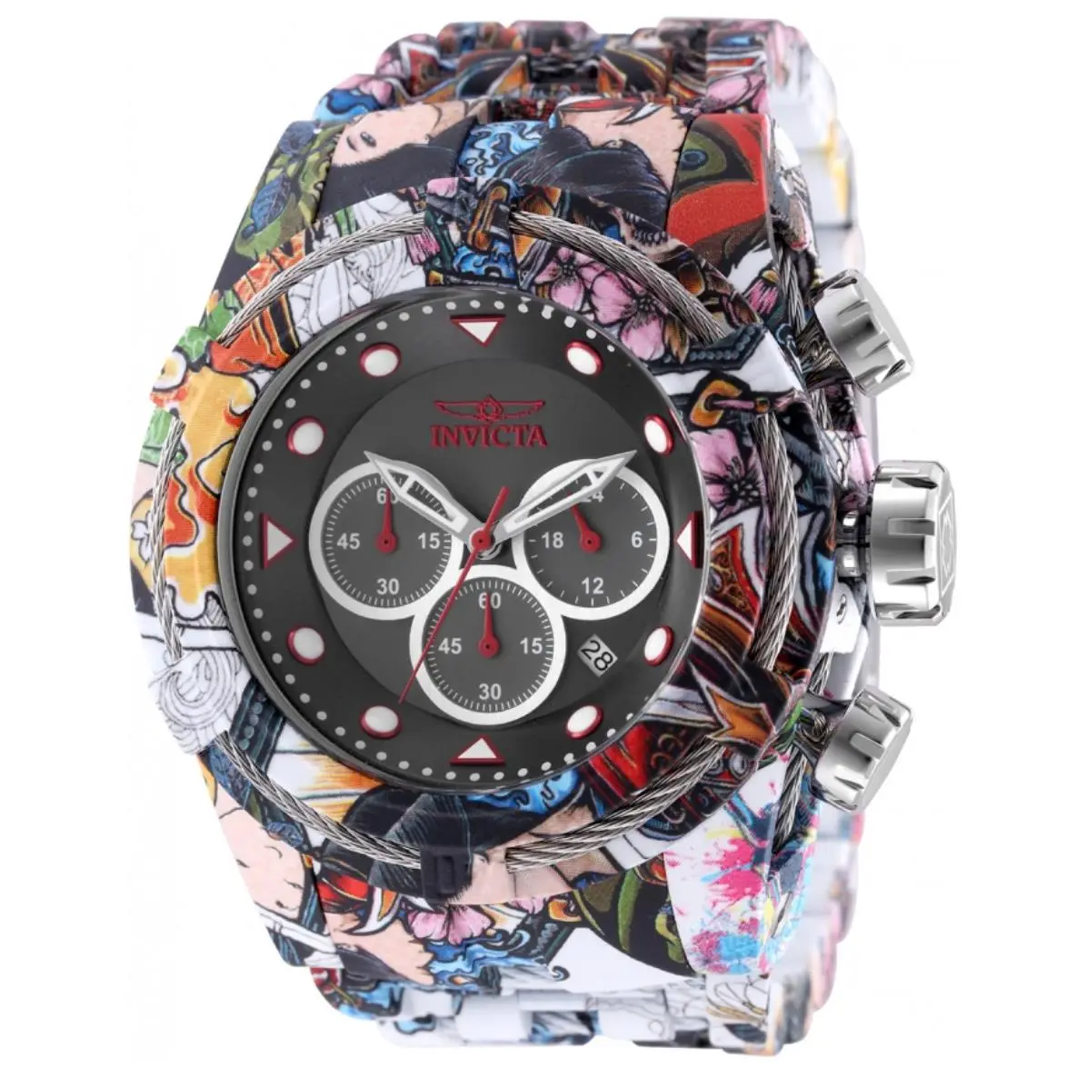 Invicta Bolt Forbidden Garden Men`s 53mm Aqua Plated Chronograph Watch 49140