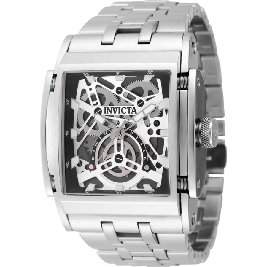 Invicta Men`s Watch Speedway Quartz Black and Silver Dial Steel Bracelet 47719