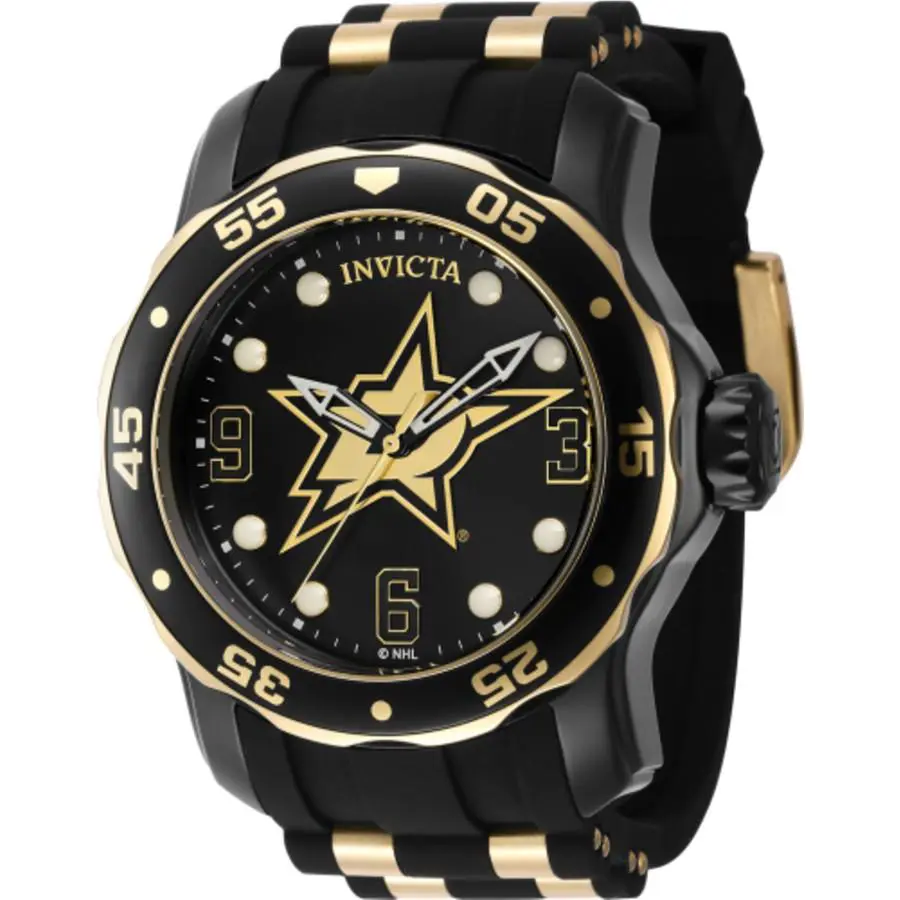 Invicta Nhl Dallas Stars Quartz Black Dial Men`s Watch 42325