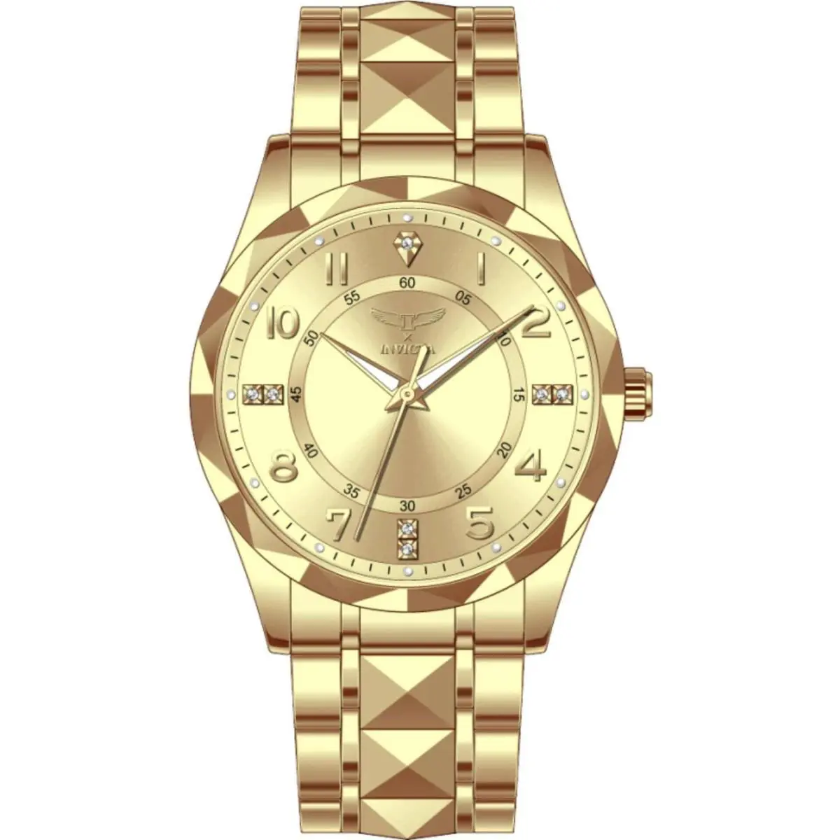 Invicta Men`s Watch Specialty I by Invicta Quartz Crystal Gold Tone Dial 69017