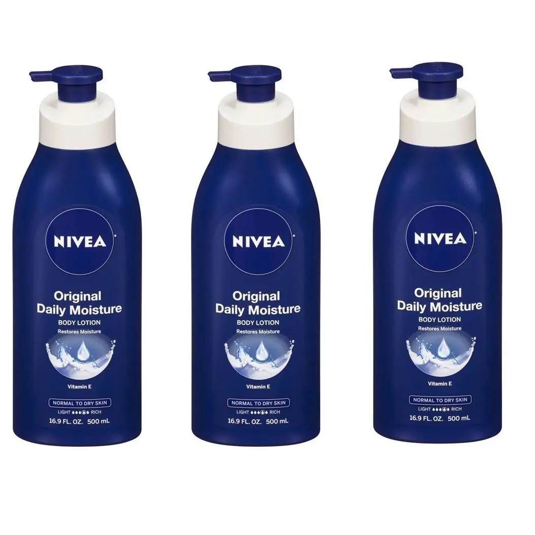 BL Nivea Lotion Daily Moisture 16.9oz Pump Nrml-dry X 3 Packs