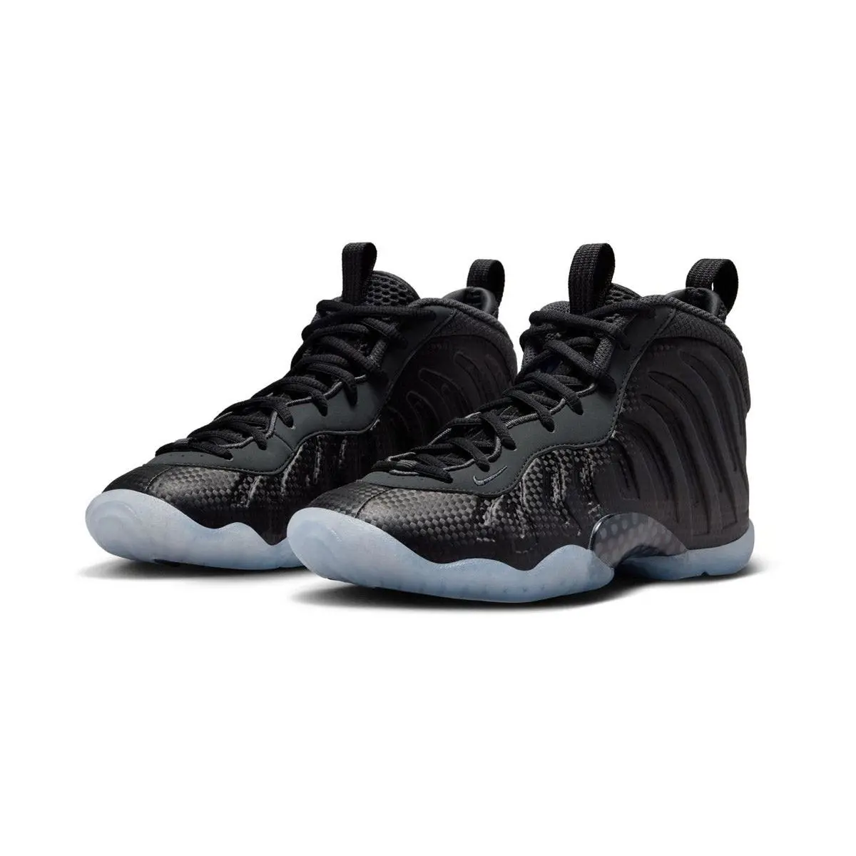 Grade School Nike Little Posite One_black/black-black-dk Smoke GreyIQ7228-001 - GREY