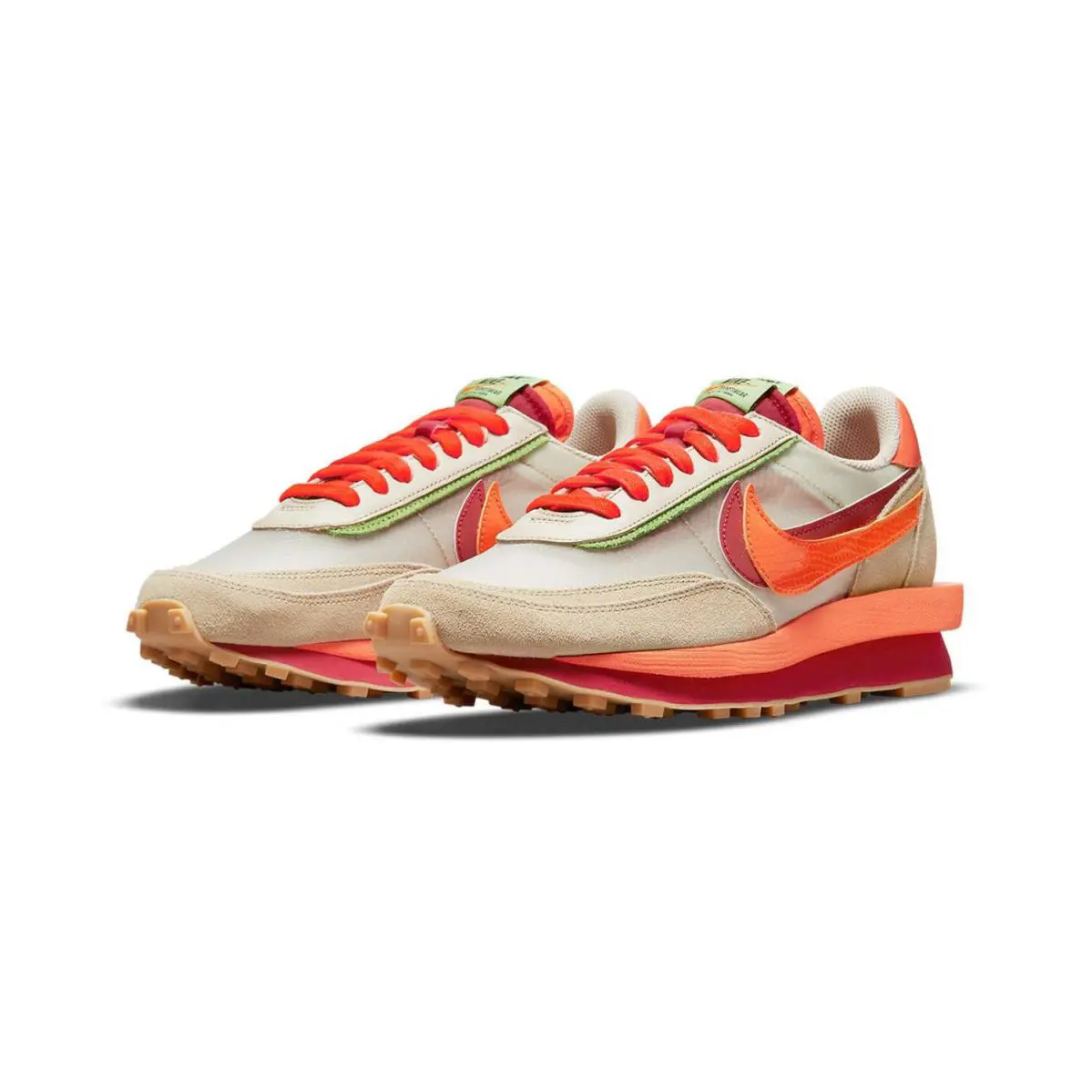 Nike Ldwaffle / S / C DH1347-100 - Net/Orange Blaze-Deep Red-Green Bean