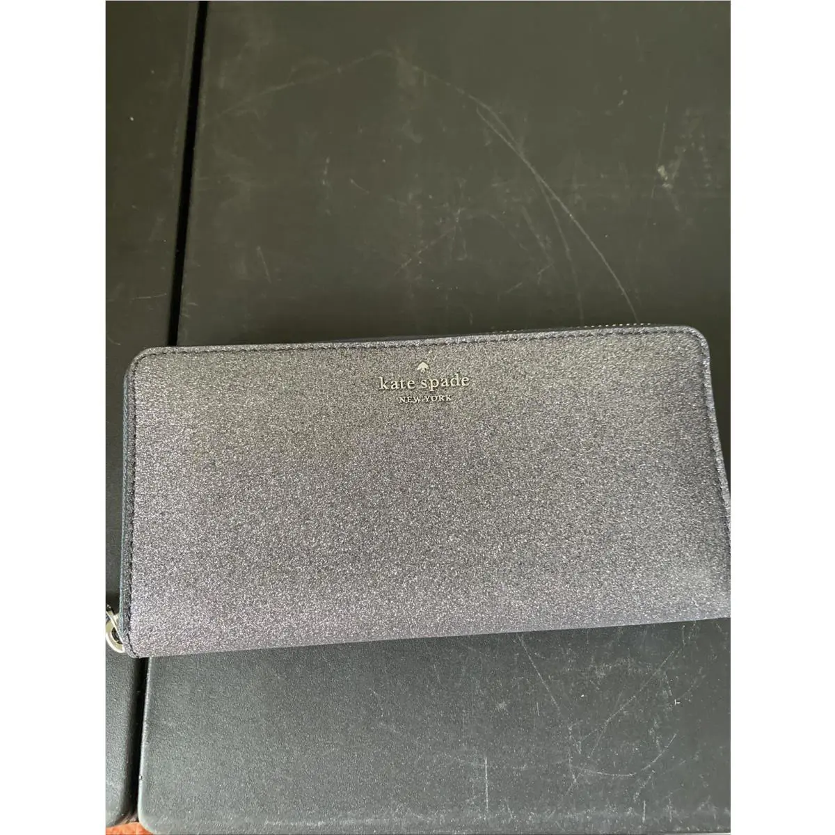 Kate Spade Shimmy Tinsel Glitter Large Continental Wallet Lunar Light. No Box