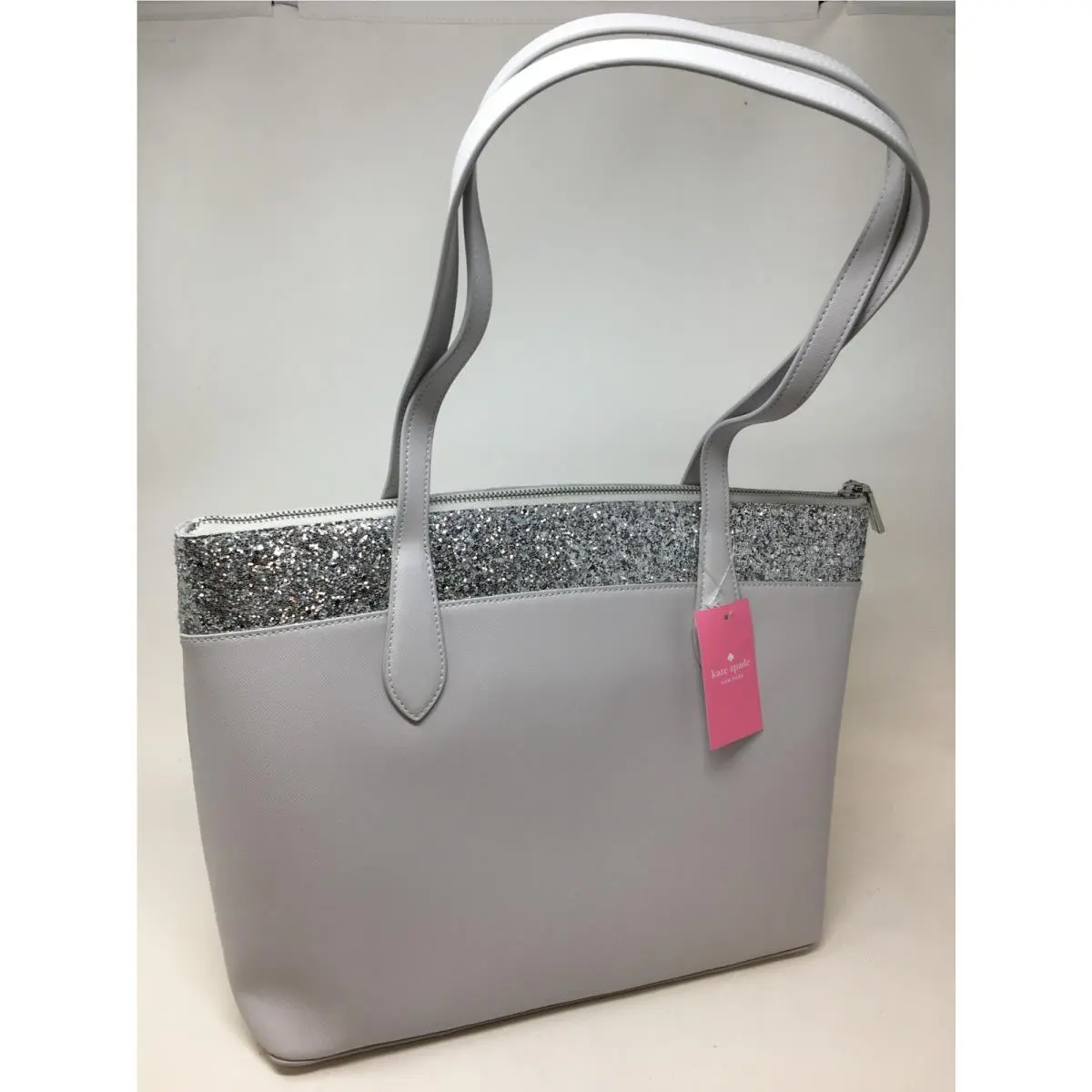 Kate Spade New York Flash Glitter Tote Bag in Light Grey