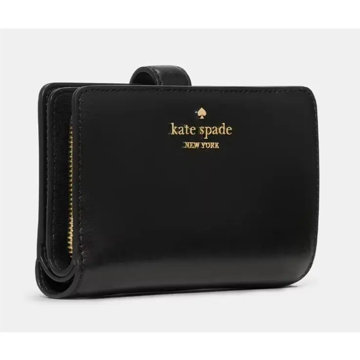 Madison Medium Bifold Wallet Black Leather KM624 Retail by Kate Spade