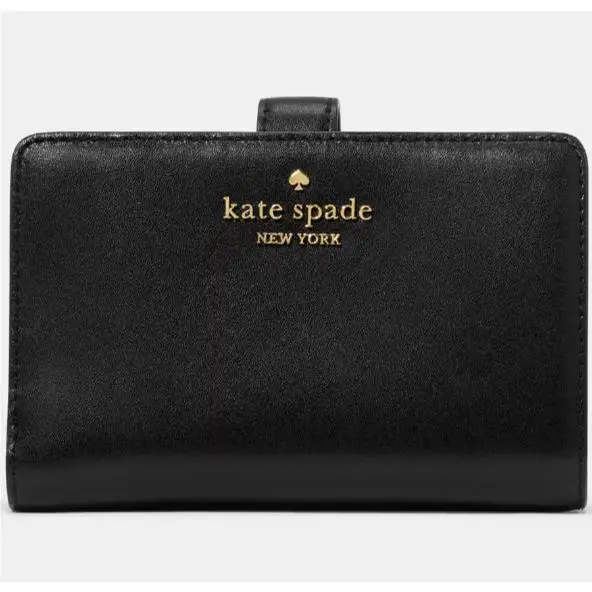 Kate Spade Madison Medium Bifold Wallet Black Leather KM624 Retail