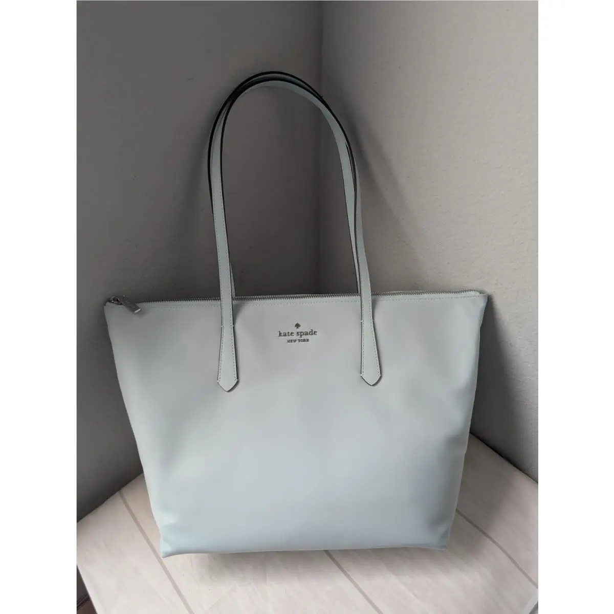 KC455 Kitt Medium Nylon Tote in Crisp Sky by Kate Spade