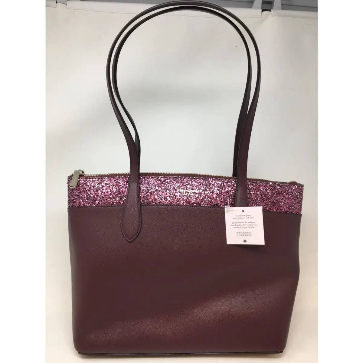 Kate Spade New York Flash Glitter Tote Bag in Cherrywood