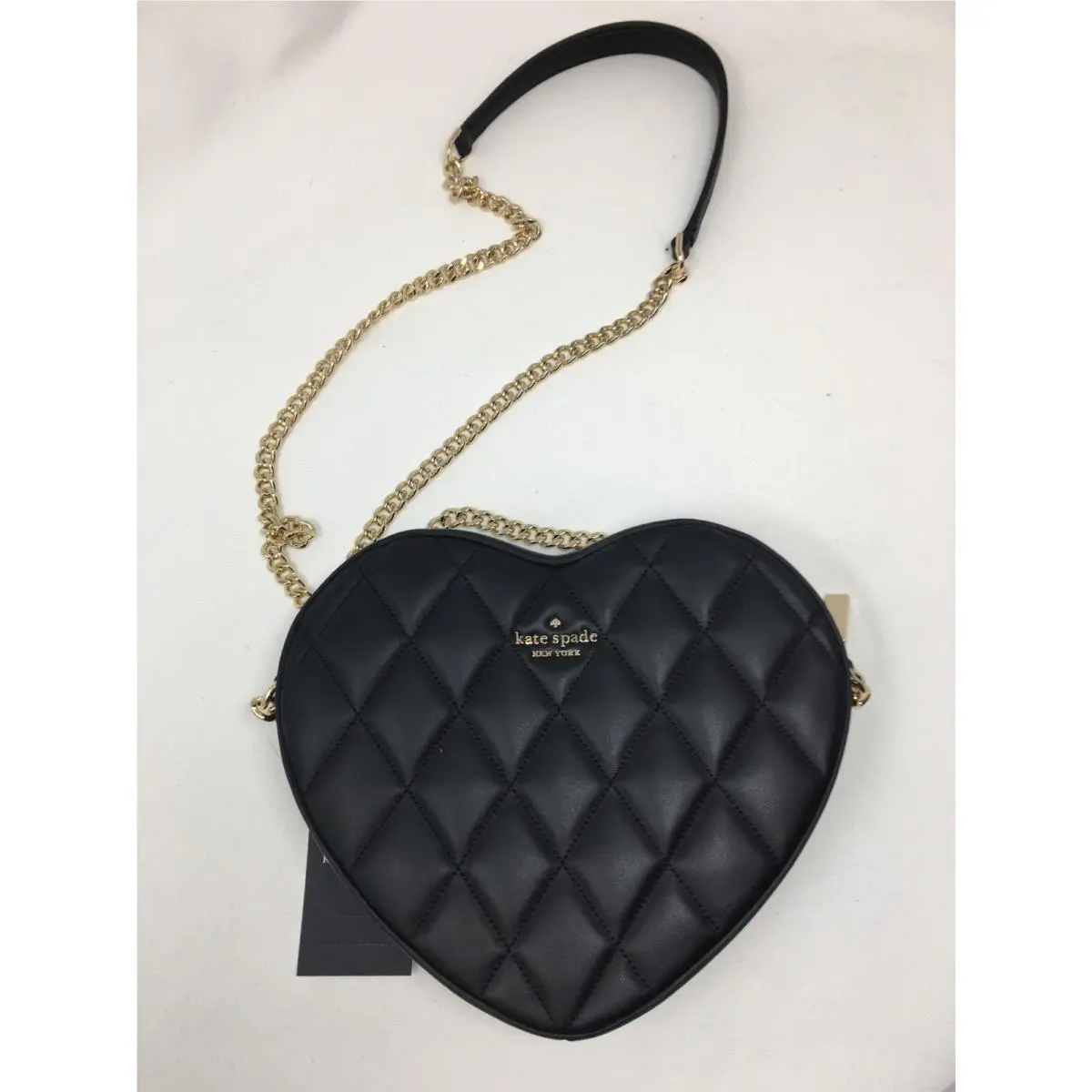 Kate Spade Love Shack Heart Crossbody Bag Purse Quilted Black Leather