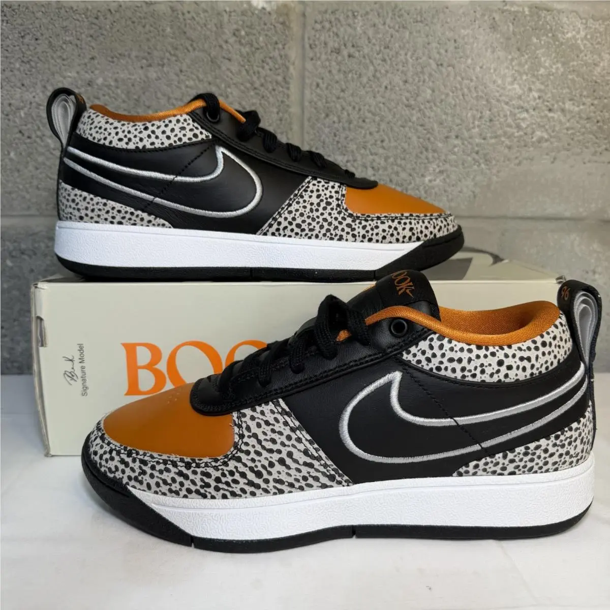 Nike Book 1 Nas Color Black Monarch Safari Print HV2096-001 Men`s Size 10