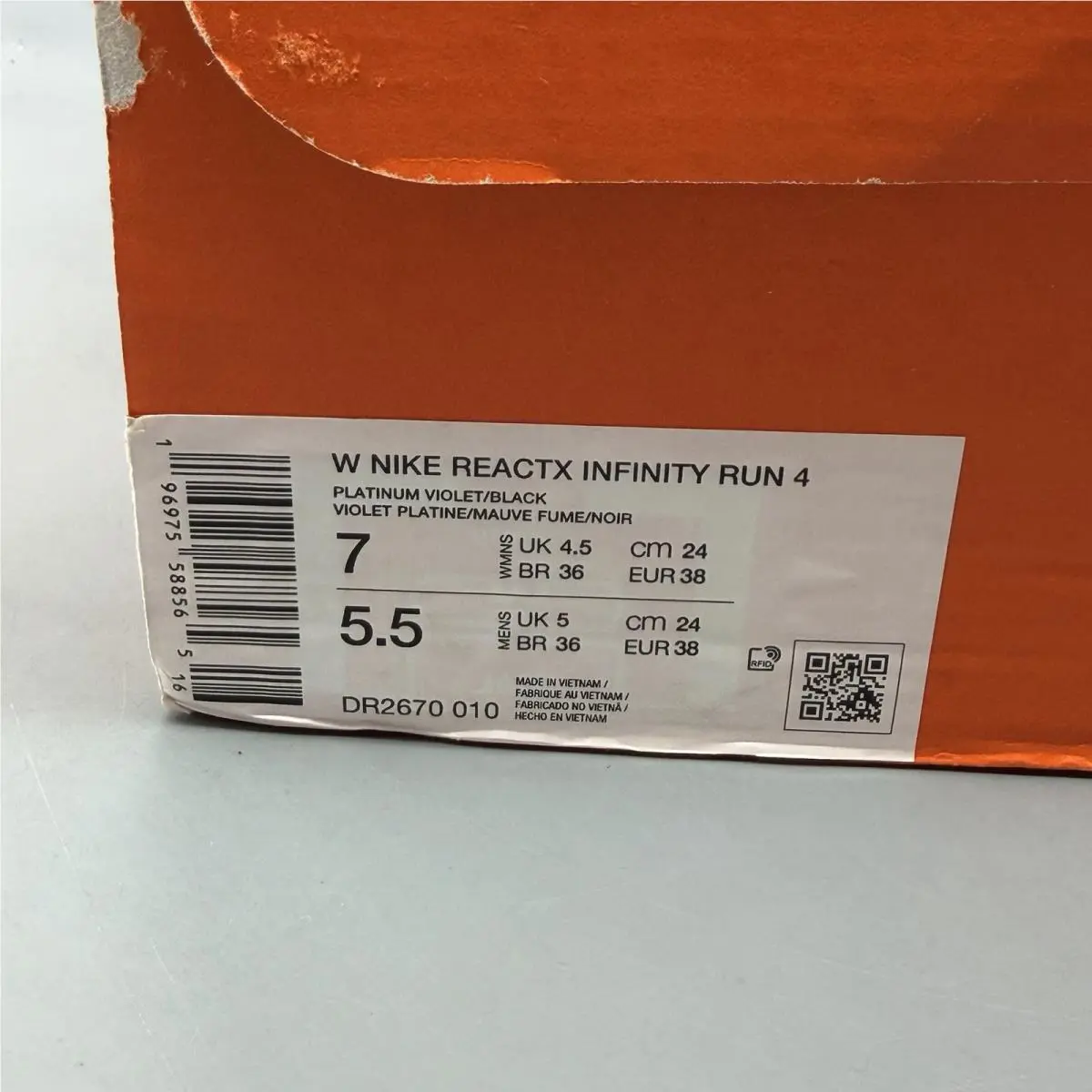 Nike shoes - NIKE INFINITY RUN - INFINITY RUN - DR2670 010 - PLATINUM VIOLET BLACK (UPC: 196975590667) 12