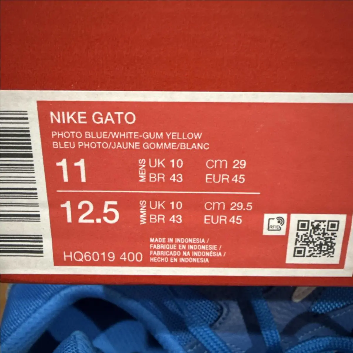 Nike shoes - Nike Gato HQ6019 400 - Gato - Photo Blue/Gum Yellow/White (UPC: 0197862761665) 7