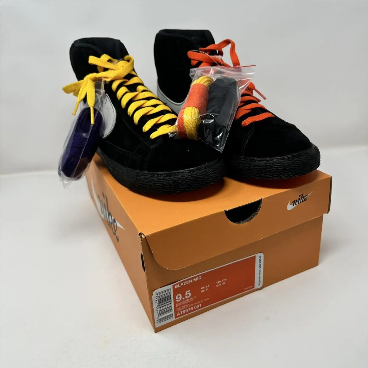 Nike shoes - Nike Blazer Mid - Blazer Mid - AT9978 001 - Black/Rush Blue-Brilliant Orange 0