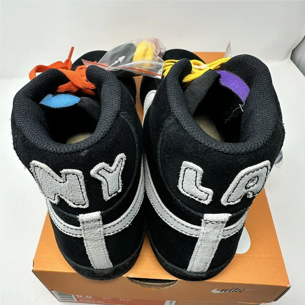 Nike shoes - Nike Blazer Mid - Blazer Mid - AT9978 001 - Black/Rush Blue-Brilliant Orange 4