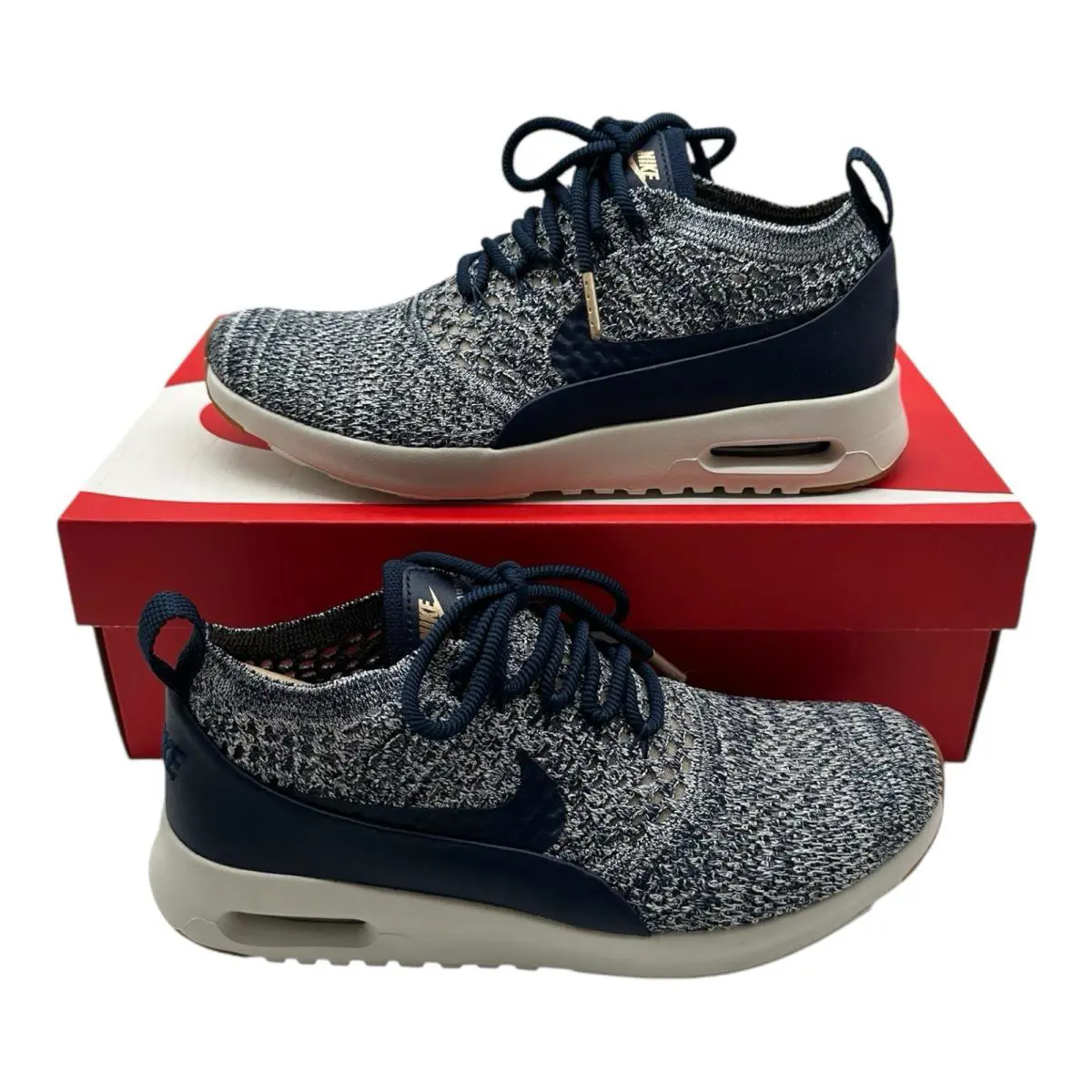 Nike Air Max Thea Ultra Flyknit Shoes Womens 7.5 College Navy Blue 881175-402 - Blue