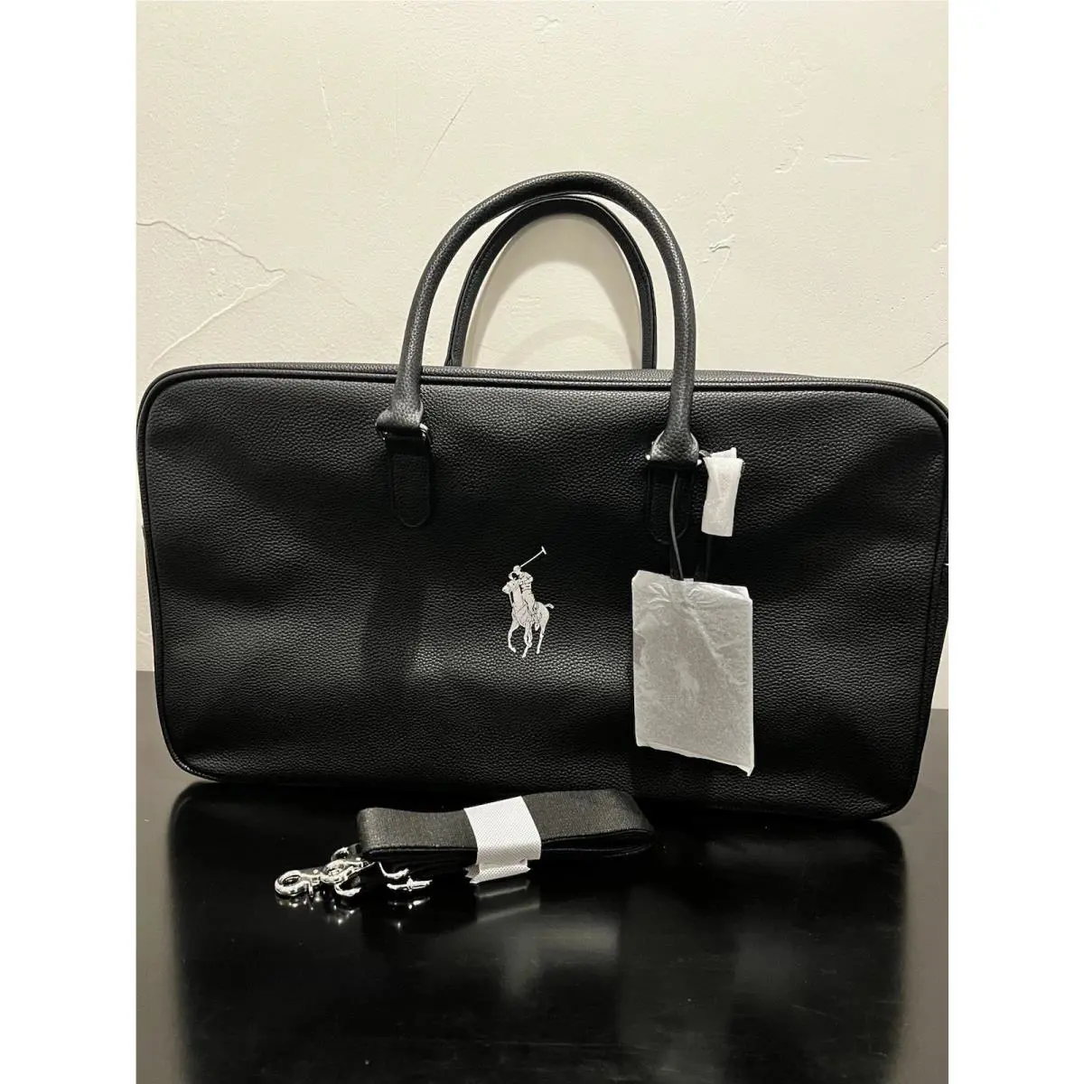 Polo Ralph Lauren Limited Edition Black Duffle Tote Travel Bag Fragrance Bag