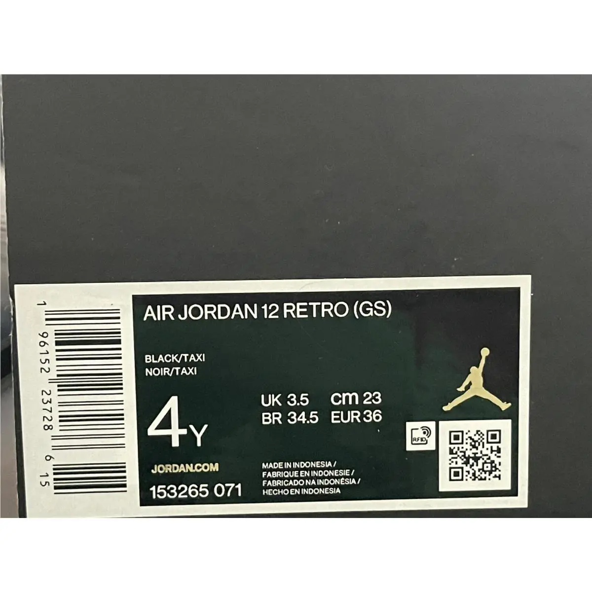 Nike shoes - NIKE AIR JORDAN 12 RETRO - 153265-071 - Black (UPC: 0196152237286) 4