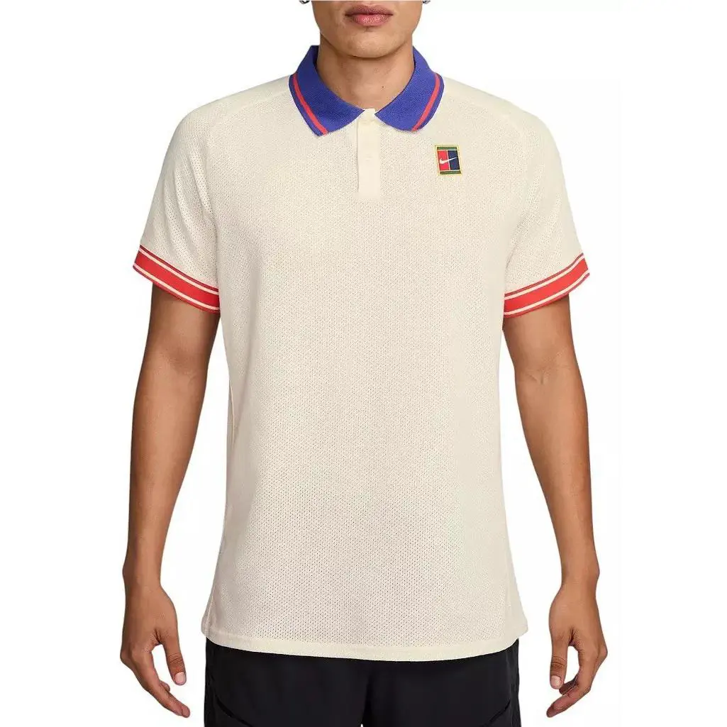 Nike clothing - Nike Court Heritage Tennis Polo - Pale Ivory / Light Crimson 0