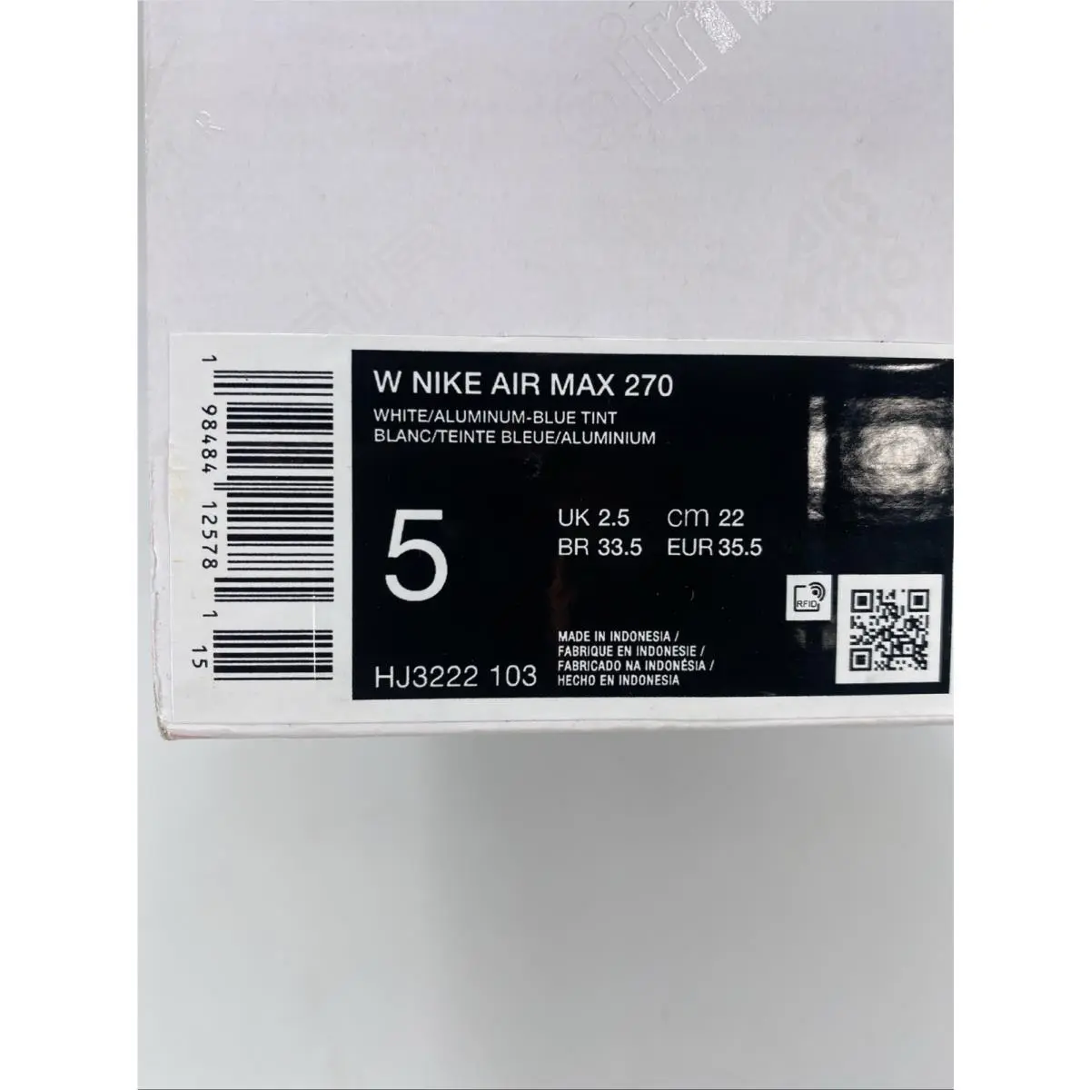 Nike shoes - Nike Air Max 270 - Air Max - HJ3222 103 - White/Aluminum-Blue Tint (UPC: 198484125781) 7