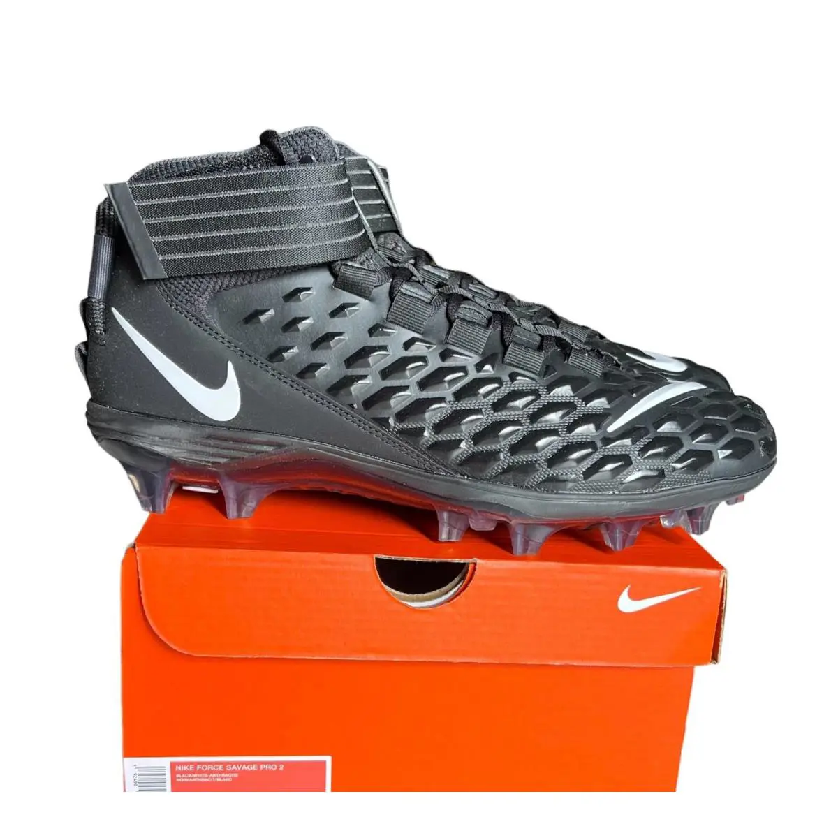 Nike Force Savage Pro 2 Size 11.5 Football Cleats Black/white AH4000-002 Nby - Black