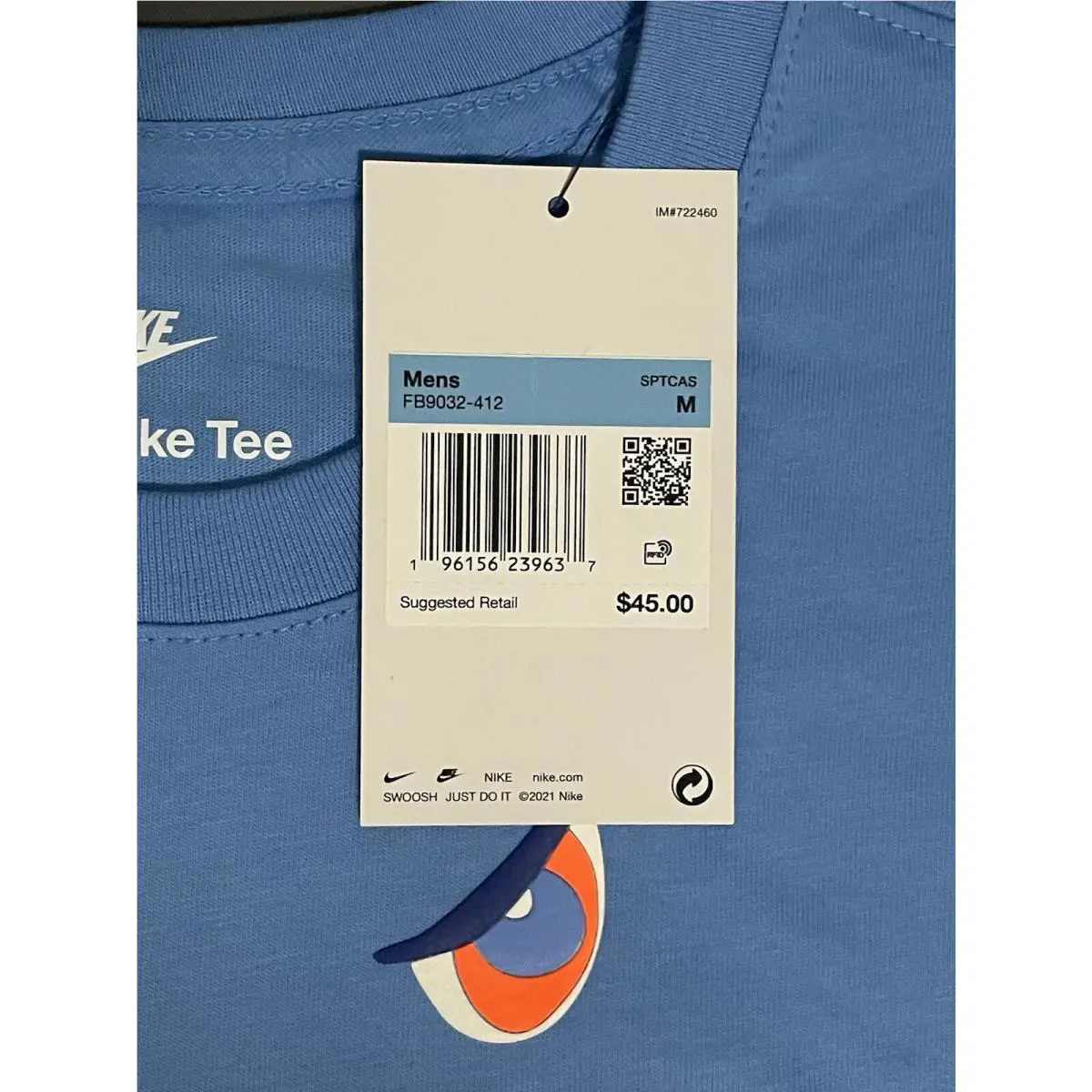 Nike clothing - Nike NSW Sharks Basketball - NSW Sharks Basketball - FB9032412 - Baby Blue/White/Orange (UPC: 0196156239637) 3