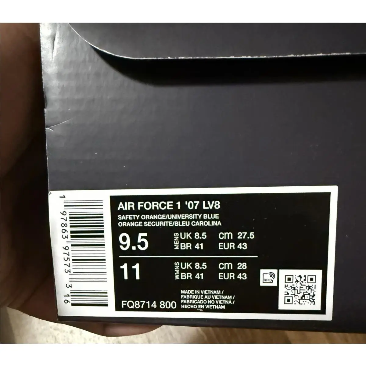 Nike shoes - Nike Air Force 1 `07 LV8 - FQ8714-800 - Safety Orange / University Blue (UPC: 197863975733) 10