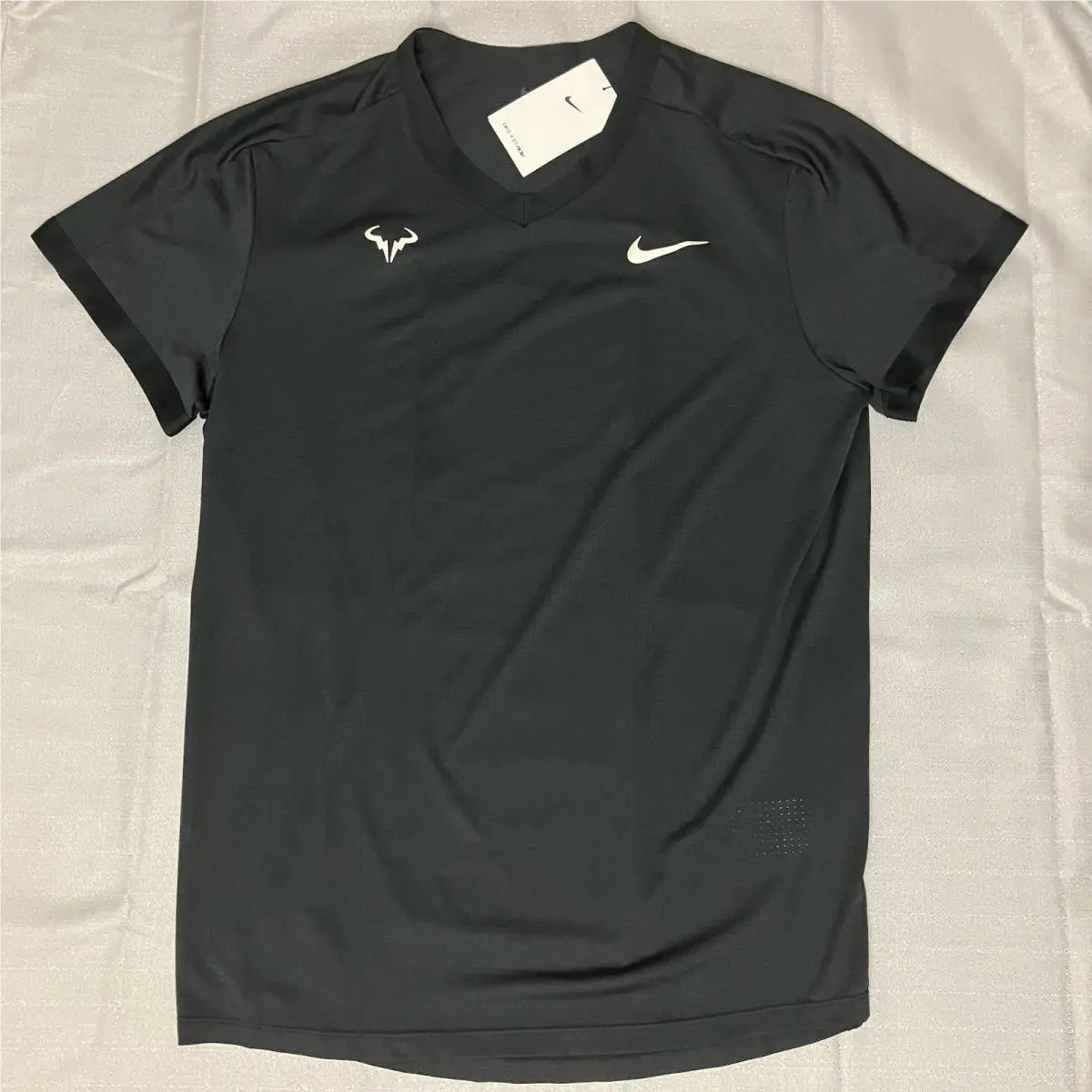 Nike clothing - Nike Court Rafael Nadal ADV Top - Black Metallic Silver 1