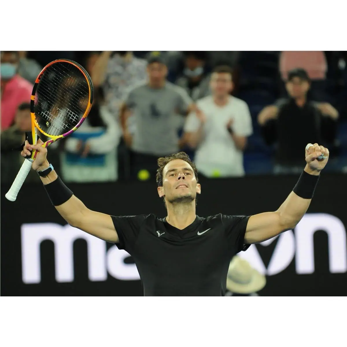 Nike Court Rafa Nadal Australian Open 2022 Win Polo Shirt DM4267 010 Black Sz S