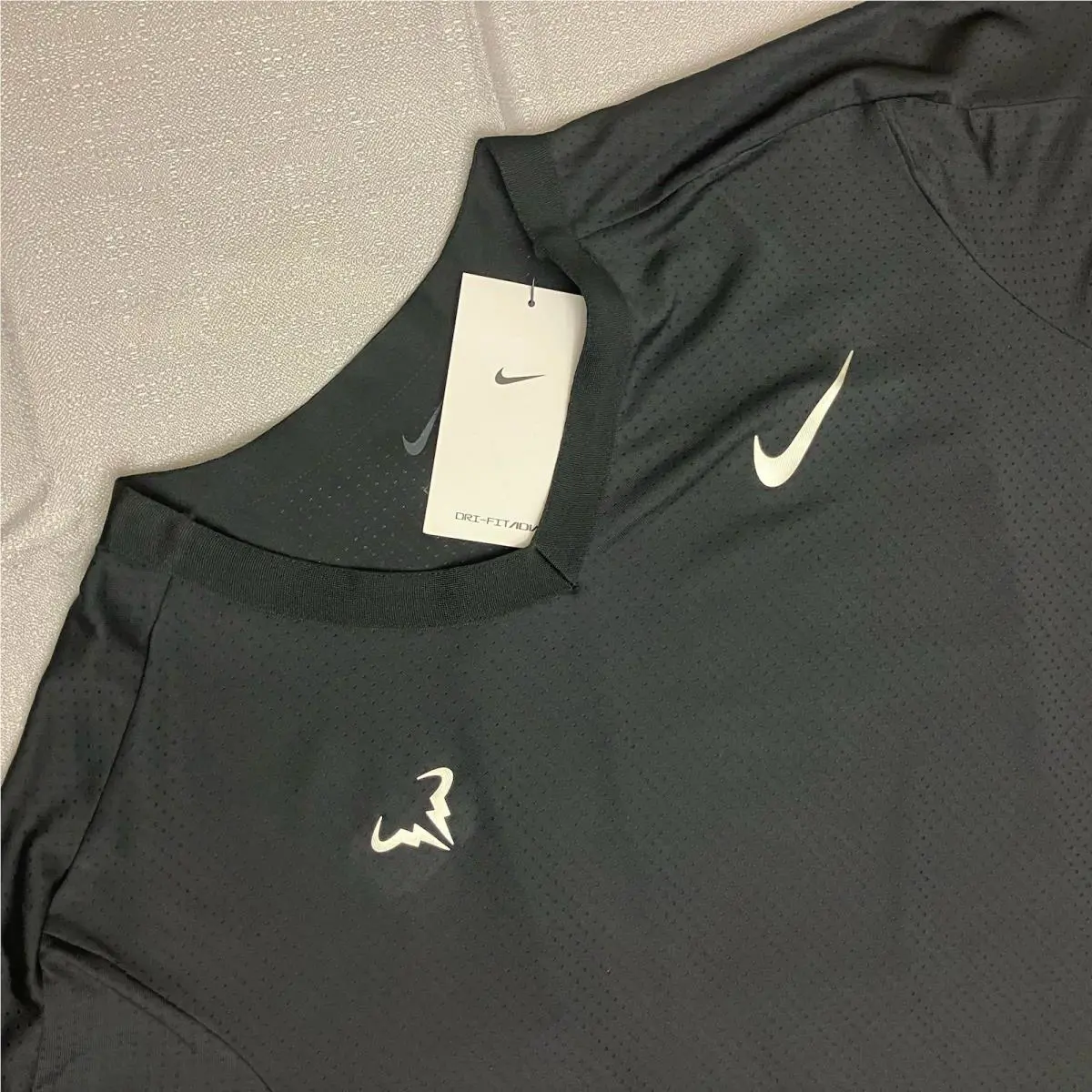 Nike clothing - Nike Court Rafael Nadal ADV Top - Black Metallic Silver 0