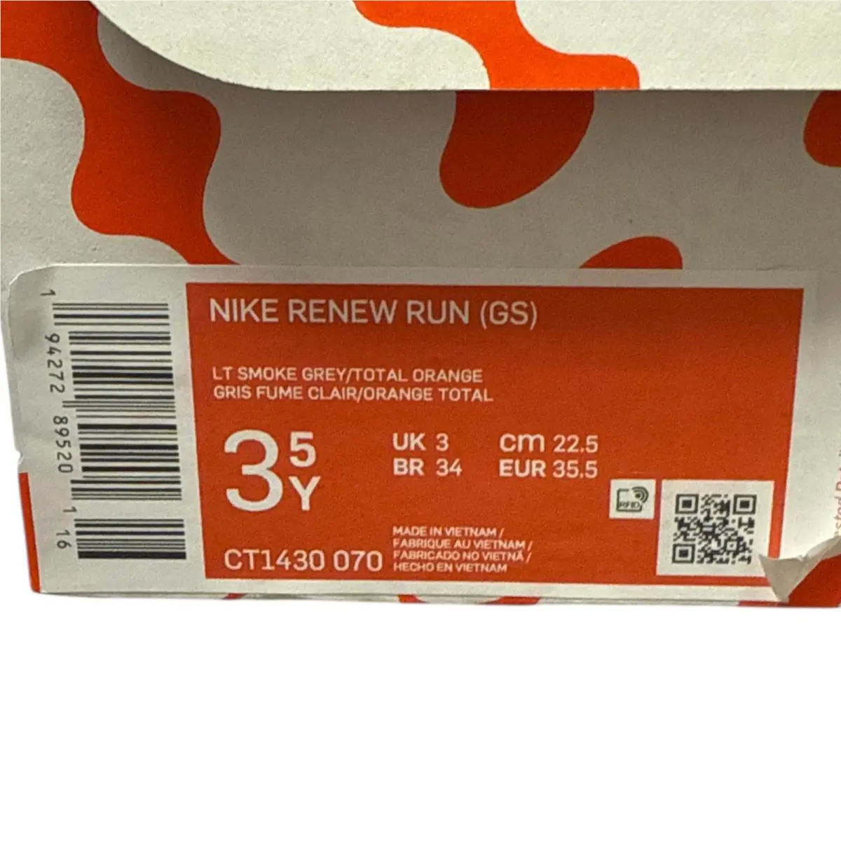 Nike shoes - CT1430 070 - NIKE CT1430 070 - LT SMOKE GREY/TOTAL ORANGE 5